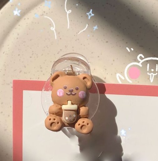 Kẹp tóc mái mini hình gấu kèm nơ hoạt hình đáng yêu KEP11
