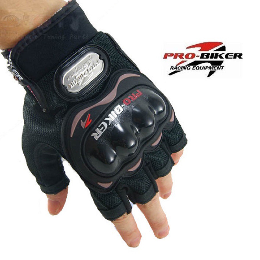 Găng tay probiker cụt ngón có gù nhựa - đi phượt