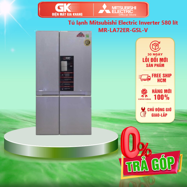 Mr-la78er -gsl-v tủ lạnh mitsubishi electric inverter 635 lít mr-la78er-gsl-v - giao toàn quốc - freeship hcm