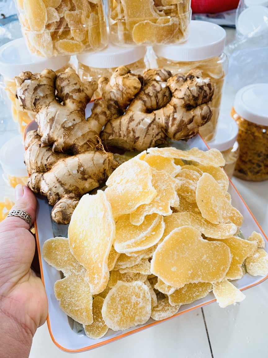 Mứt gừng cắt lát  nhà làm 500g