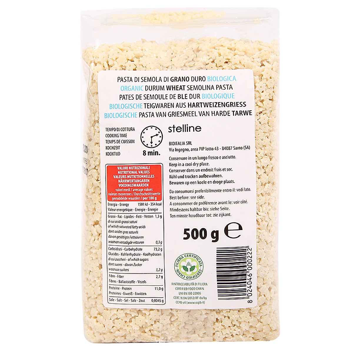 Nui sao hữu cơ Bioitalia 500g
