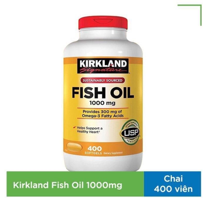 Dầu Cá Omega 3 Kirkland Signature FISH OIL 400 Viên (Mẫu mới) nhập khẩu