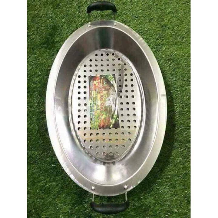Khay lẩu cá chép om dưa bằng inox ( Có vỉ hấp )