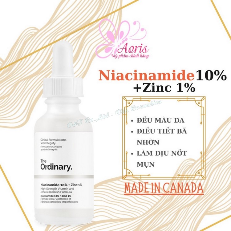 Serum mụn thâm dưỡng da ordinary niacinamide 30ml - Canada