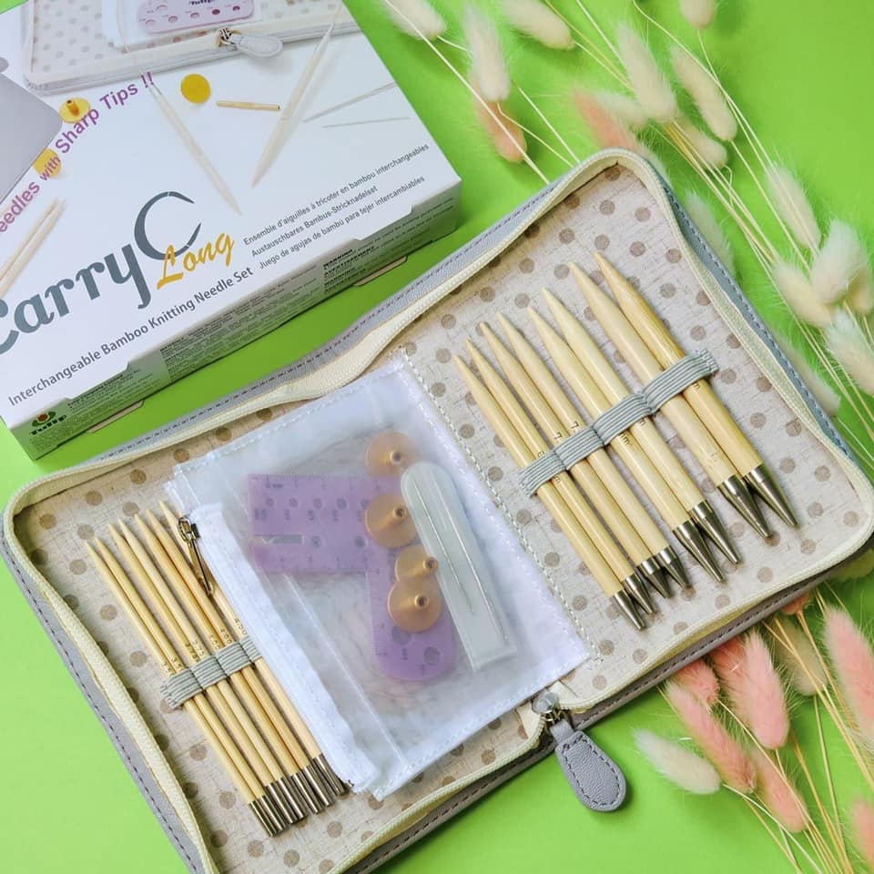 Bộ kim đan Tulip® Carry C Interchangeable Bamboo Long Knitting Needle Set