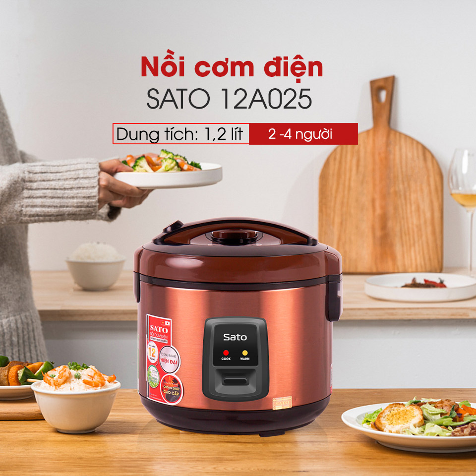 Nồi cơm điện 1.2L Sato 12A025