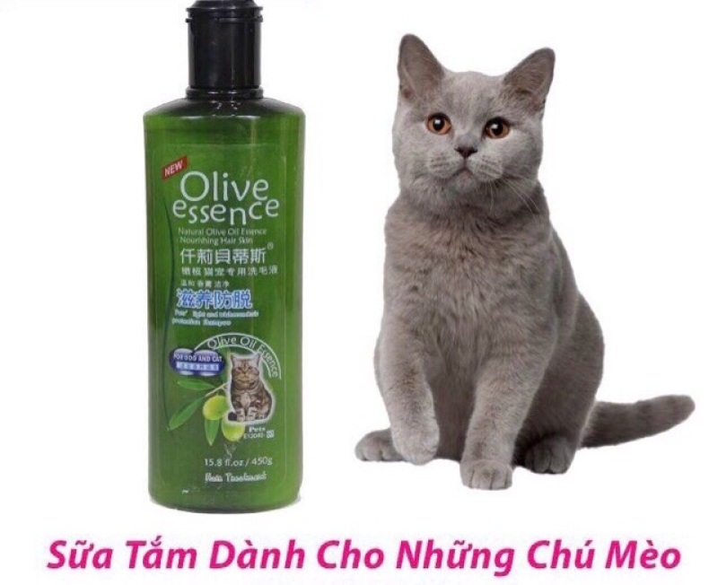SỮA TẮM CHO THÚ CƯNG CHÓ MÈO Olive Essence Chai 450ml Chai Số 7 Dành Cho Mèo