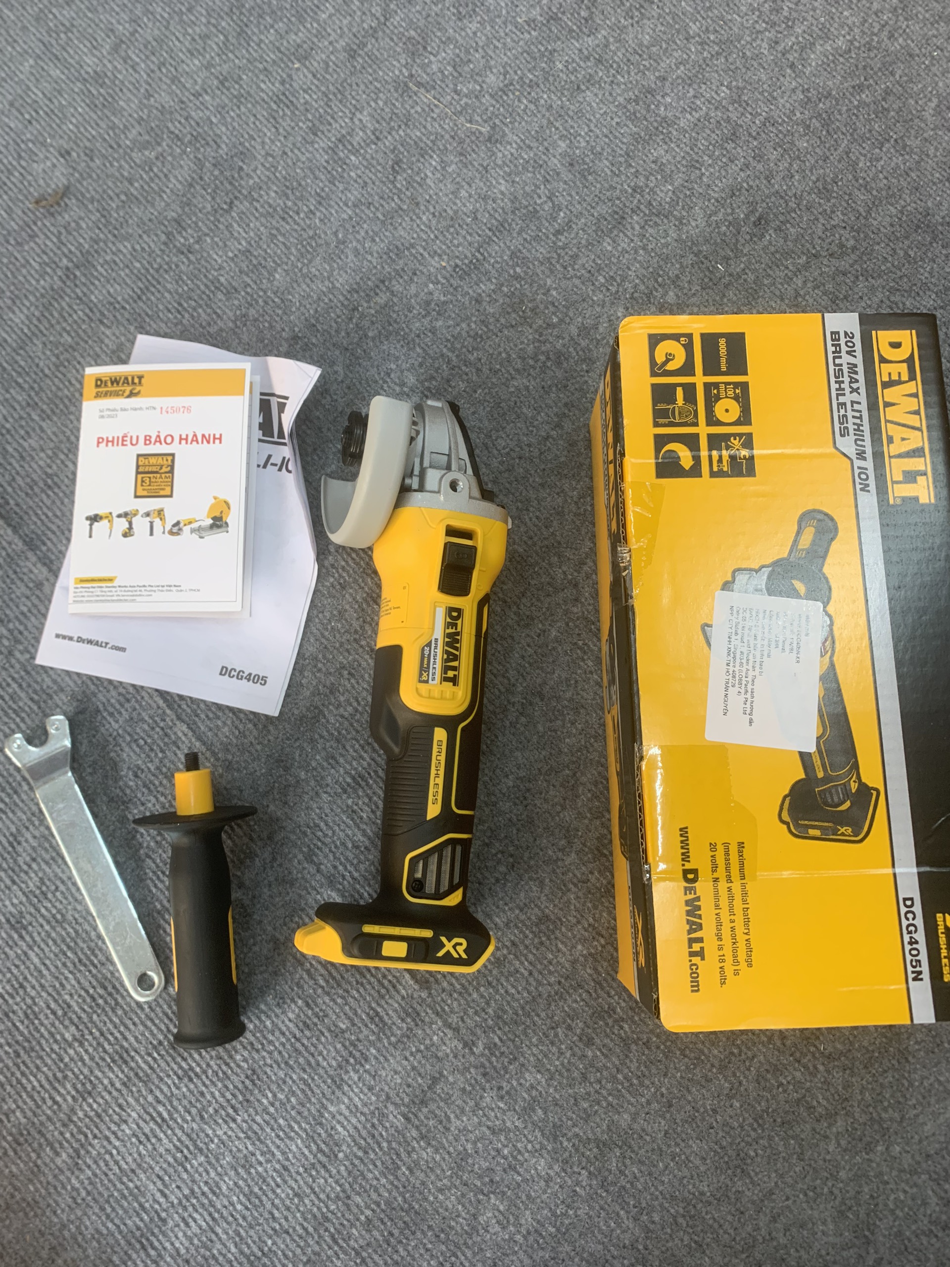 Máy mài dùng pin 20v DCG405N DeWALT ( chưa kèm pin, sạc)