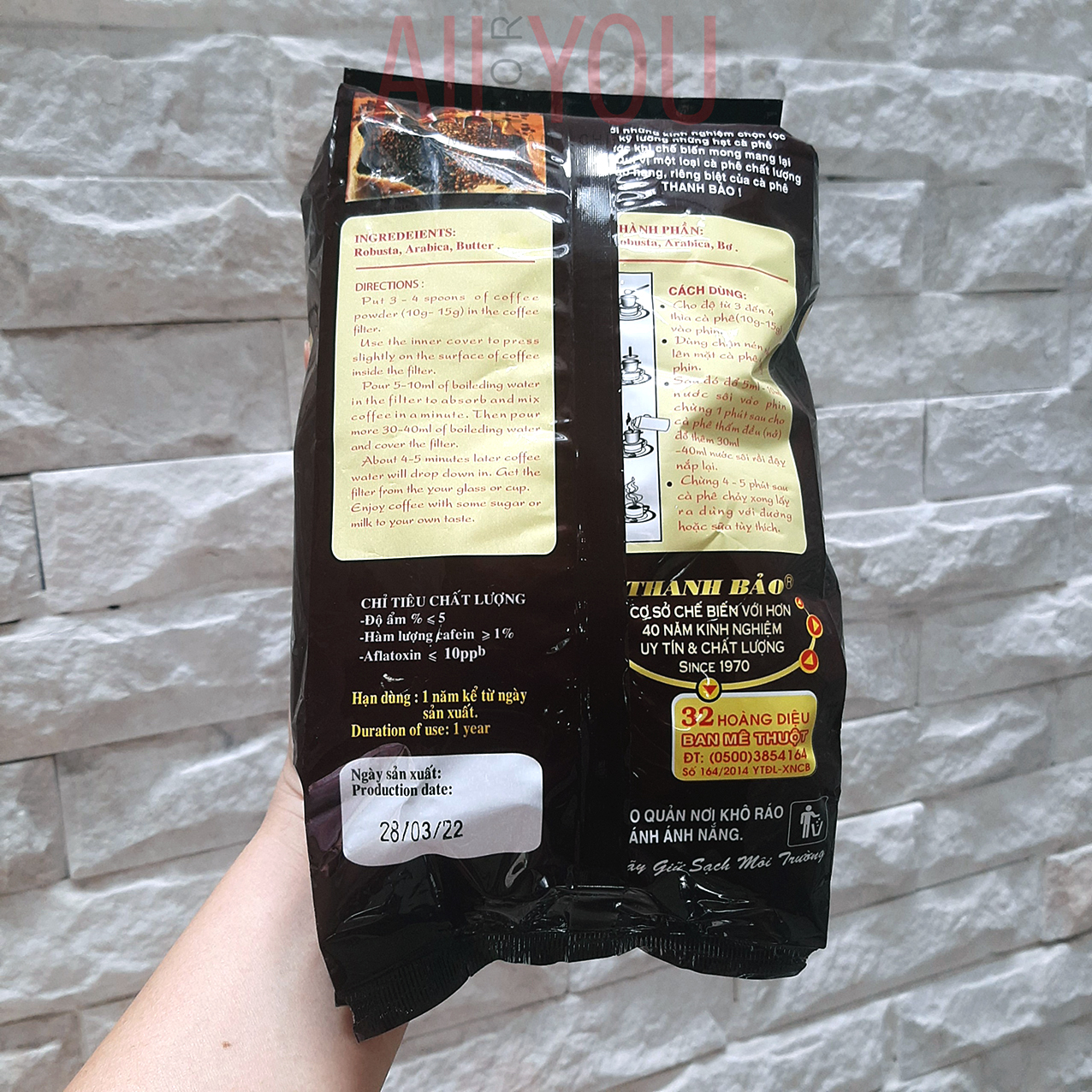 [HCM] [ĐẶC SẢN BUÔN MÊ THUỘT] Cà Phê Phin THANH BẢO 500GR - Pure Coffee (Since 1970)