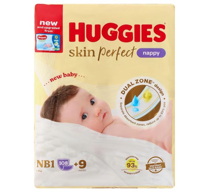 Miếng lót sơ sinh HUGGIES NB1-108 +6  miếng