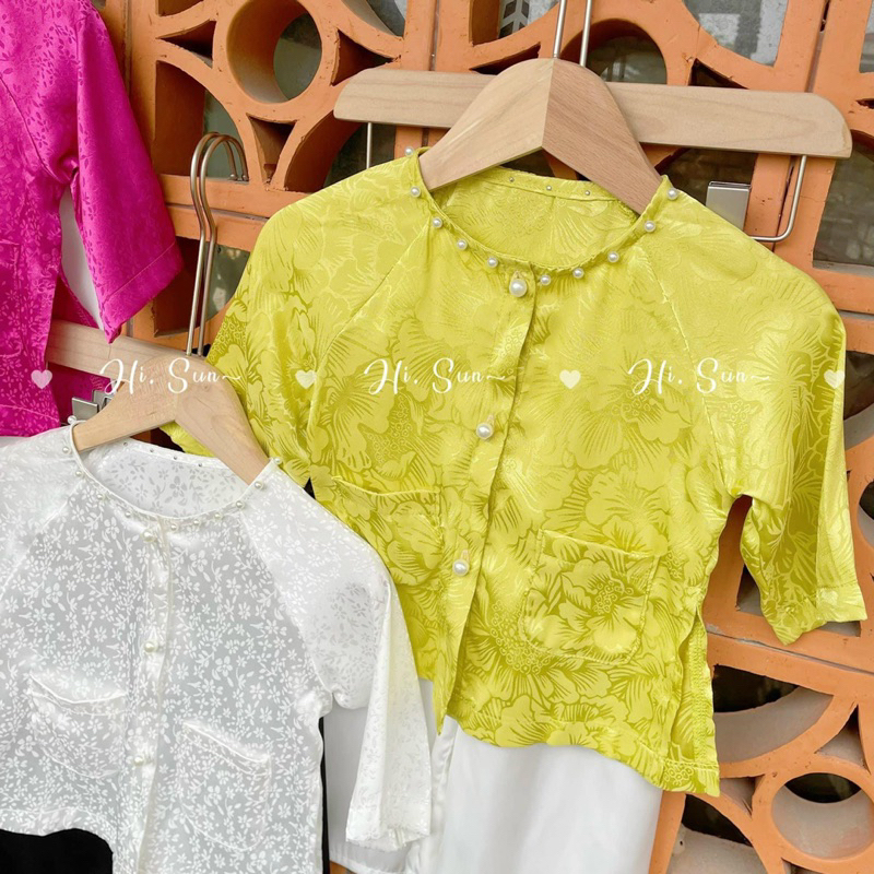 Bộ bà ba gấm lụa satin 3 màu cho bé gái