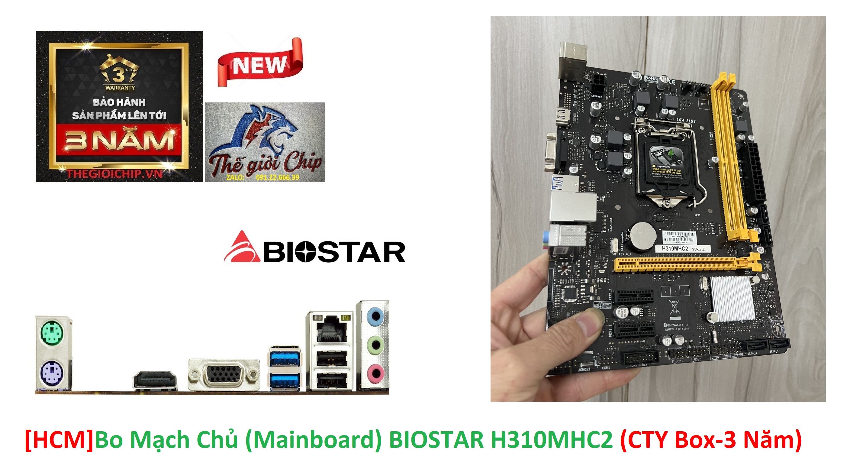 [HCM]Bo Mạch Chủ (Mainboard) BIOSTAR H310MHC2 (CTY Box-3 Năm)