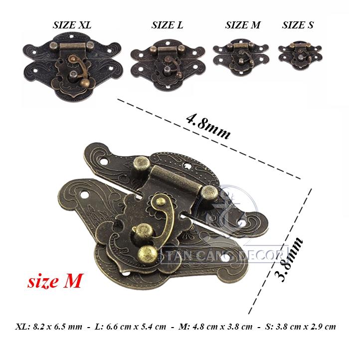 Khóa hộp gài chốt size M 013 Cổ điển – KT:4.8cm
