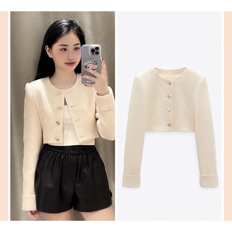 Áo khoác dạ croptop( có đệm vai)