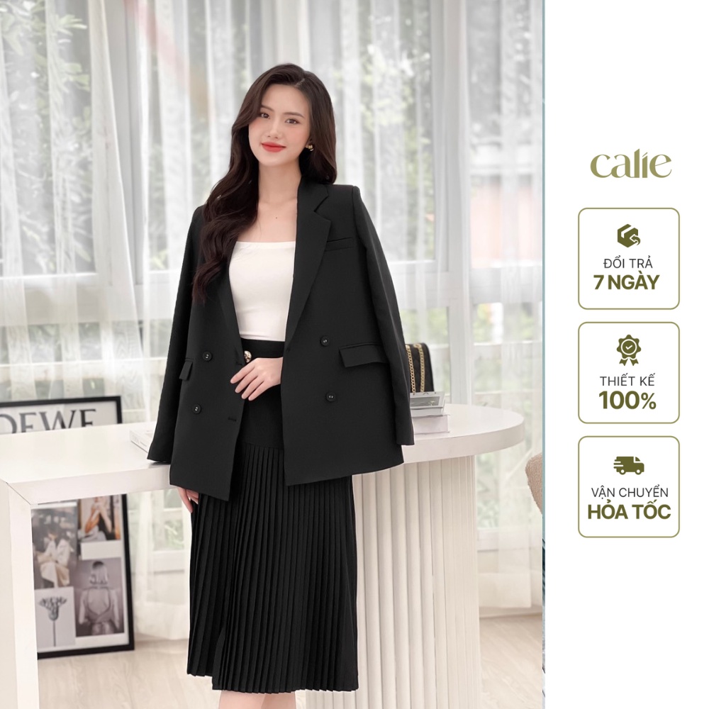 Áo blazer nữ áo vest dài tay khoác ngoài phong cách hàn quốc Calie AB021