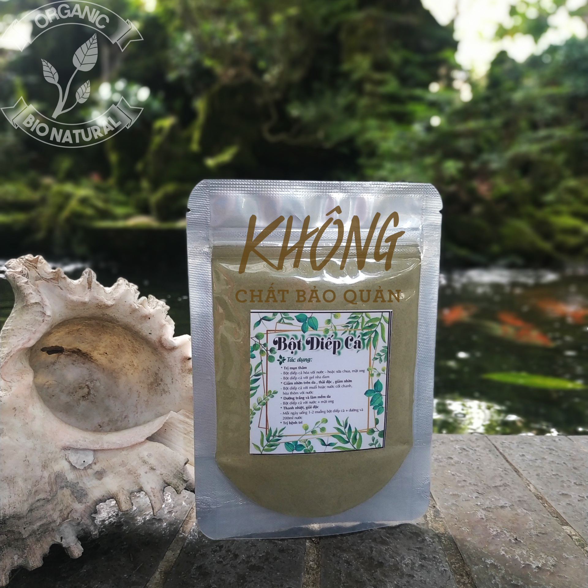 [BIONATURALVN] Bột đắp mặt nạ Lá Diếp Cá Handmade 50gr