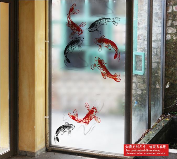 [HCM]Decal Dán Kính Cao Cấp - Đàn Cá KOI( 60 X116 )-DK1055