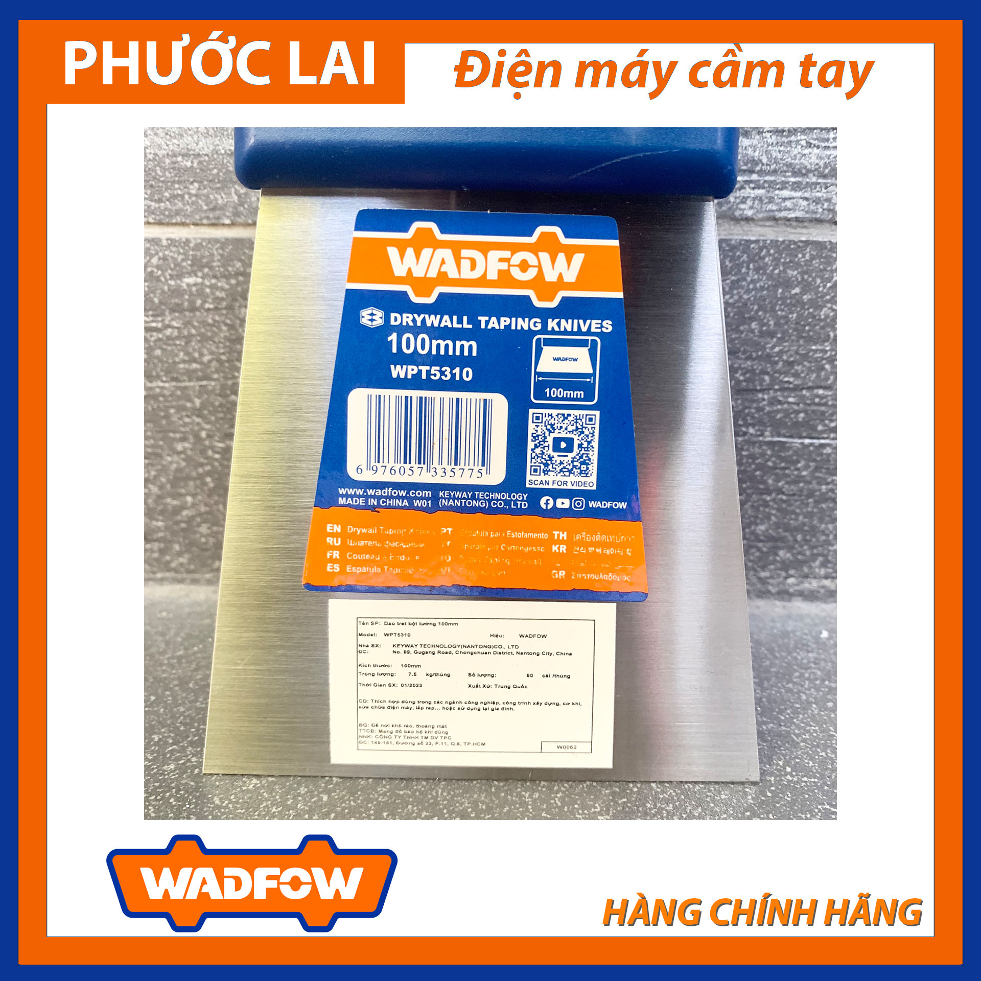 Dao trét bột tường 100mm (Chính Hãng) WADFOW WPT5310 (Phước Lai PLC)