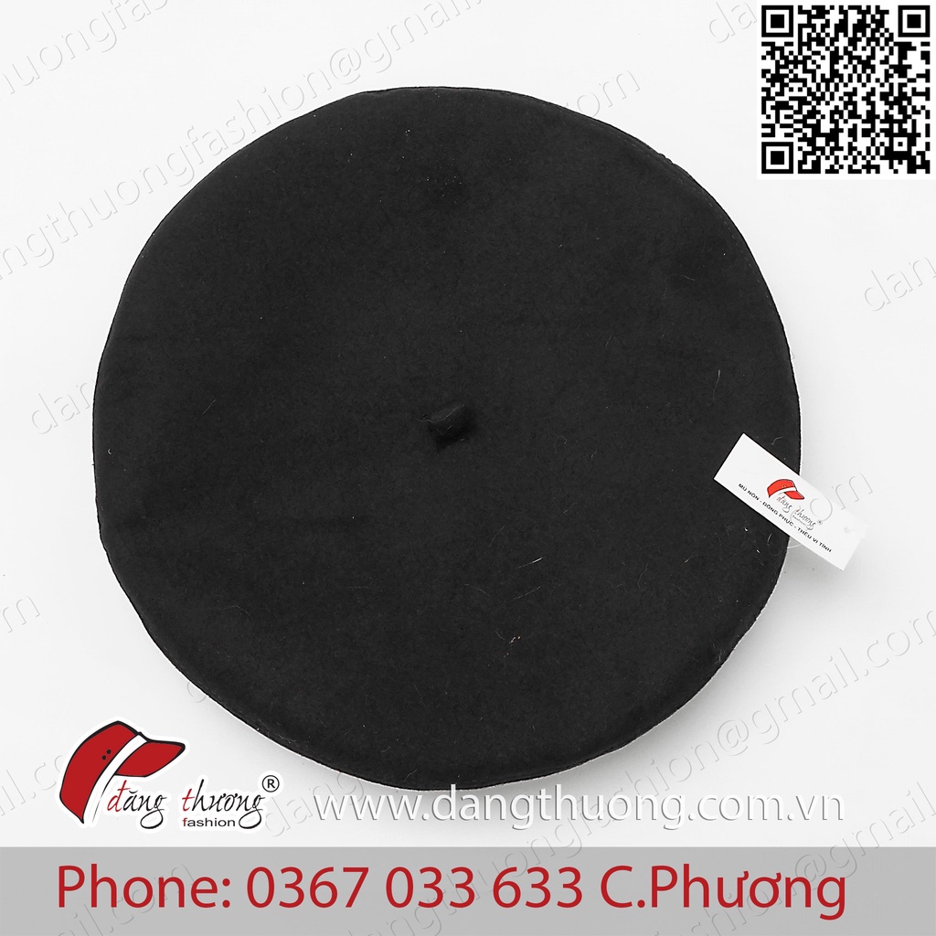 Mũ nồi beret Nỉ Dạ dày dặn ( không phải loại len mỏng) HÌNH THẬT màu ĐEN