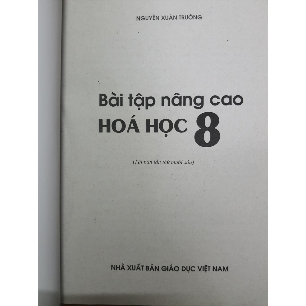 Sách - Bài tập nâng cao Hóa Học 8