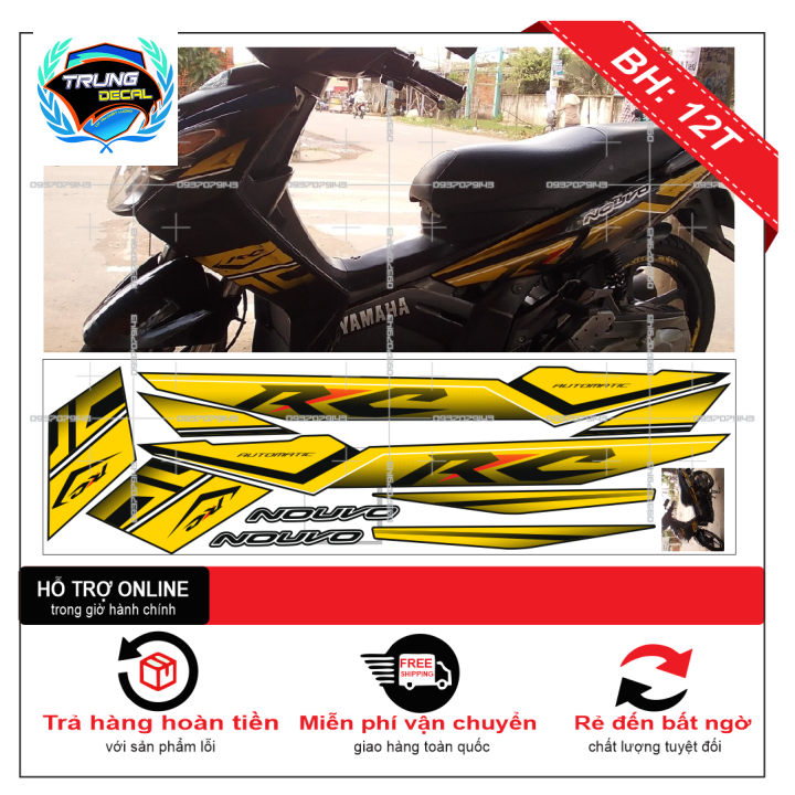 Tem rời xe nouvo 2,3 rc vàng đen