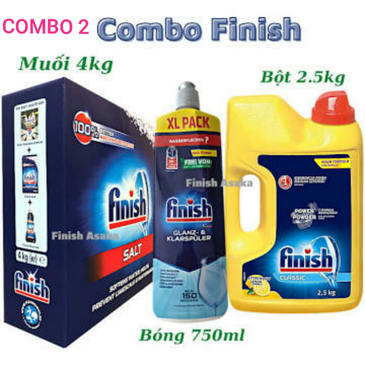 Combo Finish 1-2-3-4 giành cho Máy rửa chén [Best seller] - FREESHIP