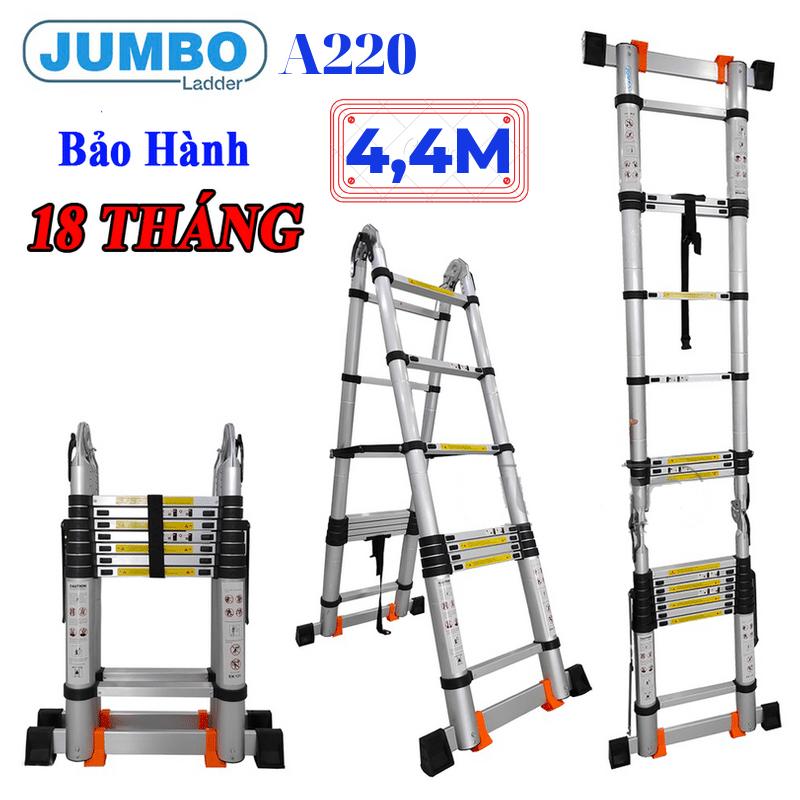Thang nhôm rút đôi chữ A Jumbo A220 - 4,4m