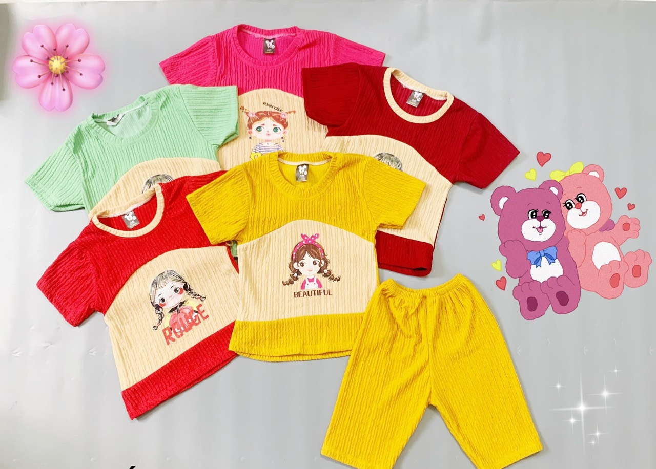 Bộ Thun Xốp Nhật Tay Ngắn Quần Lửng Bé (10-18kg) (giao màu ngẫu nhiên)