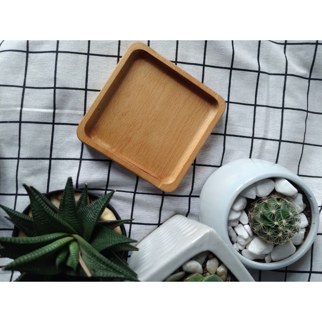 Khay Phục Vụ Vuông Gỗ Tự Nhiên