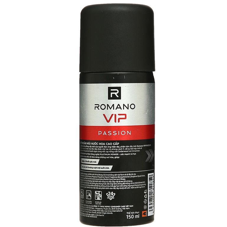 [Hcm]Romano Vip Deodorant Spray 150ml (Red)