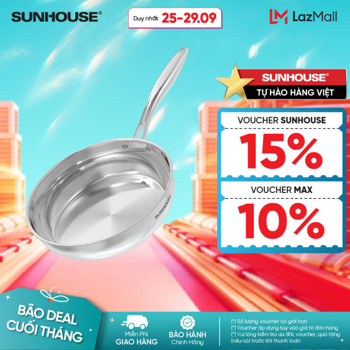 Chảo Inox 340 Cao Cấp Đa Lớp Sunhouse…