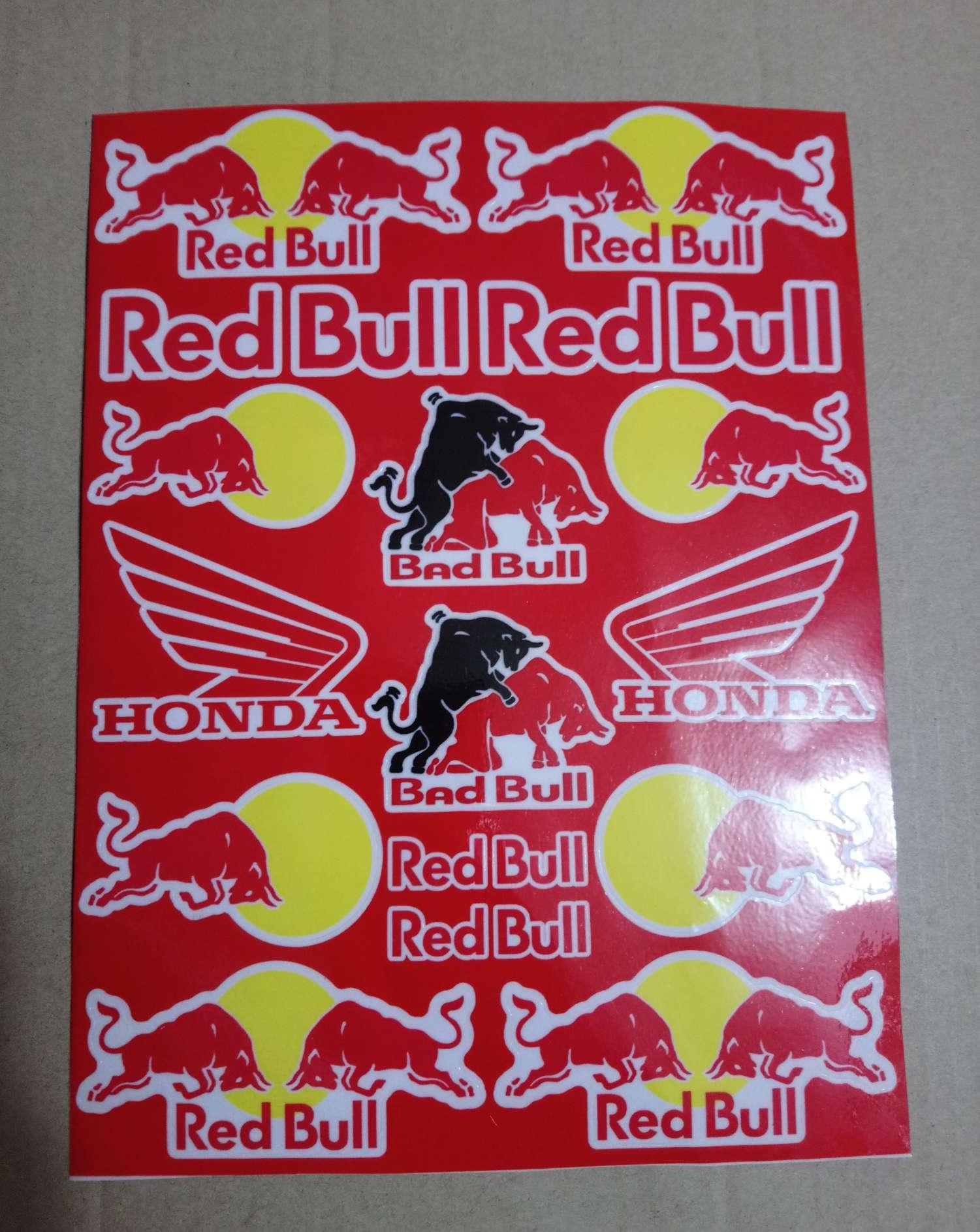 Tem tấm logo redbull trọn bộ 18x25cm