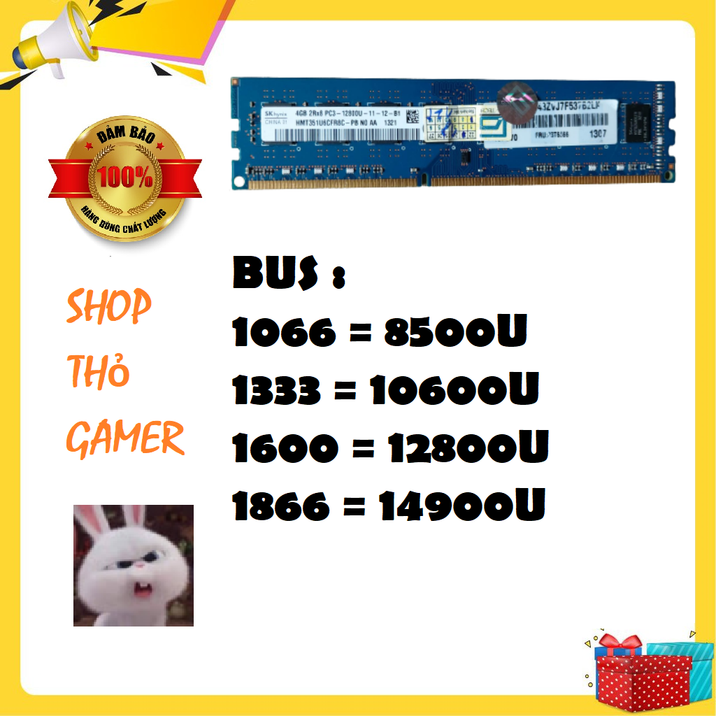 Ram 4GB - PC3 - 2Rx8 - 12800U dùng cho máy pc (máy tính bàn)