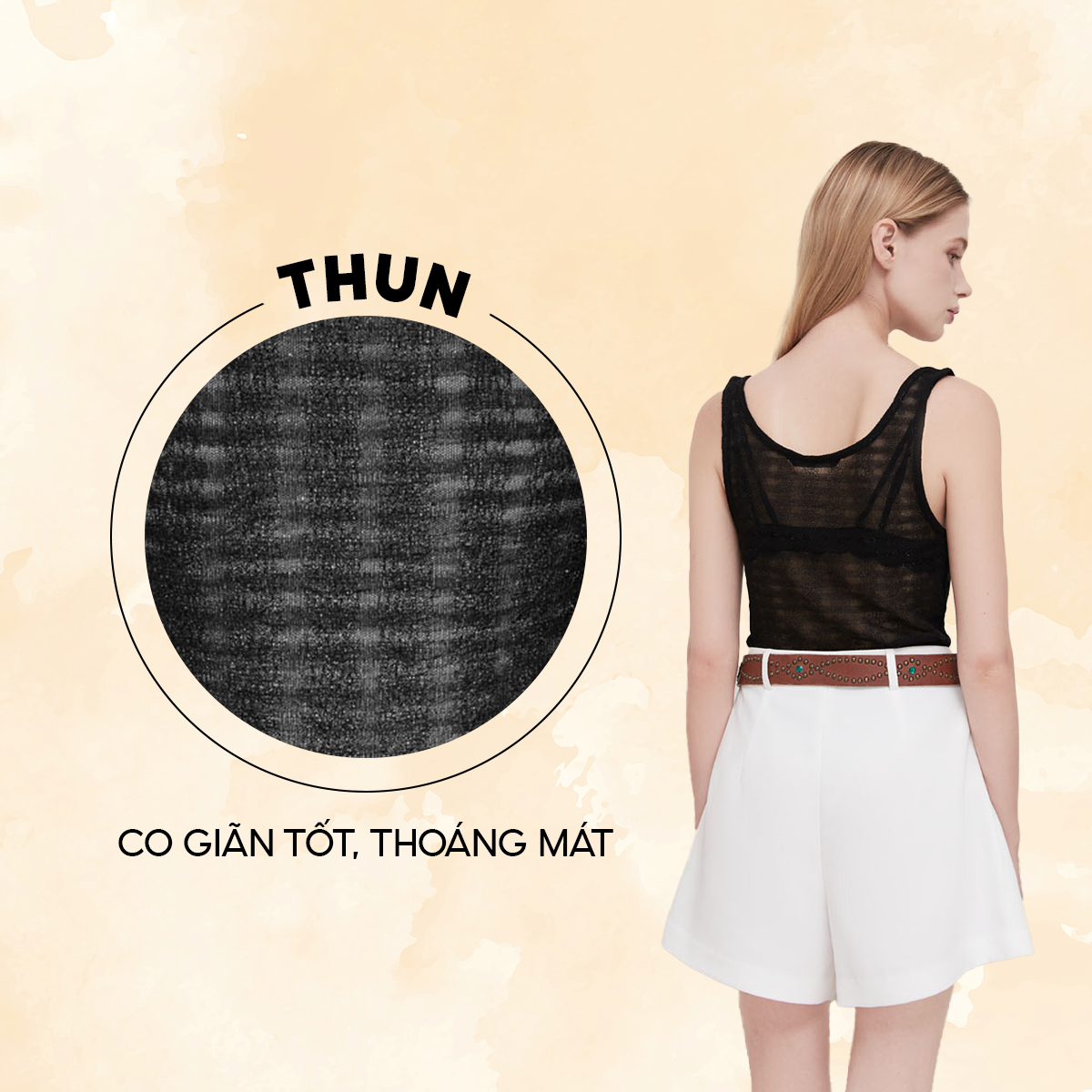DOTTIE - Áo thun sát nách - Đen - T0773