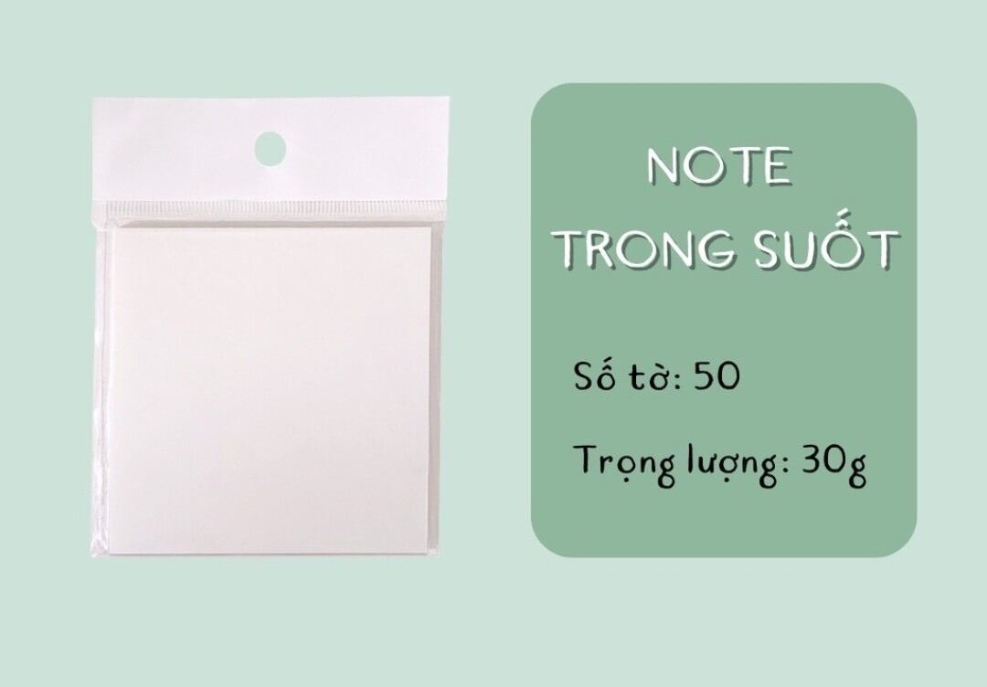 [MUA 2 GIẢM 5%]Tệp 50 Giấy Note Ghi Chú Trong Suốt