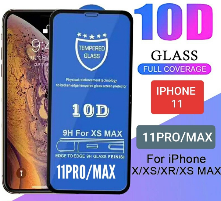 [Siêu rẻ]Kính Cường Lực 10D Cho Iphone 6/7/8/6P/7P/8P/X/XsMax/IP11/IP 11Pro/IP 11 Pro Max cực HOT