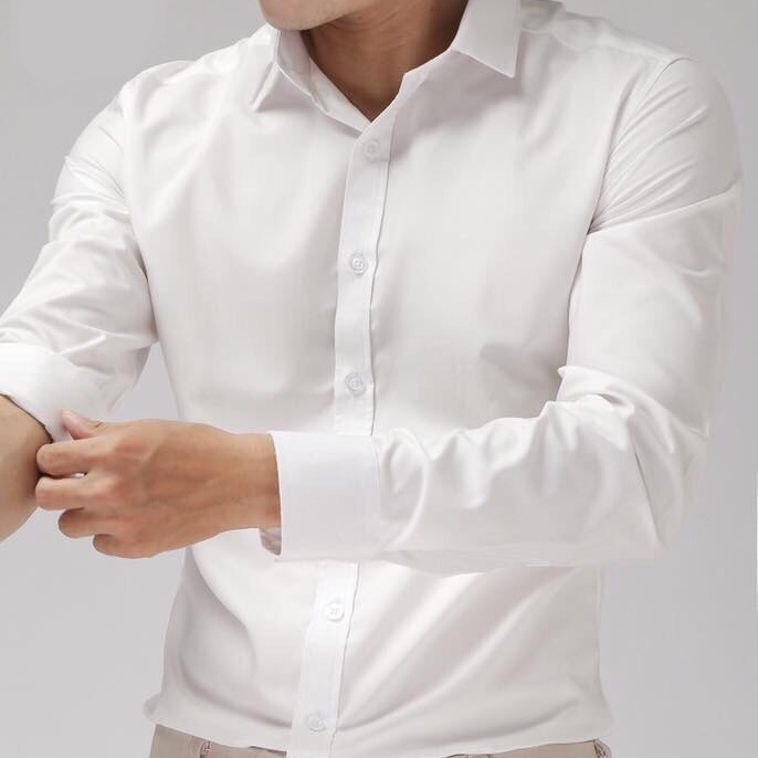 ÁO SƠ MI NAM JK 20 TSMON TRẮNG TRƠN CỔ BẺ