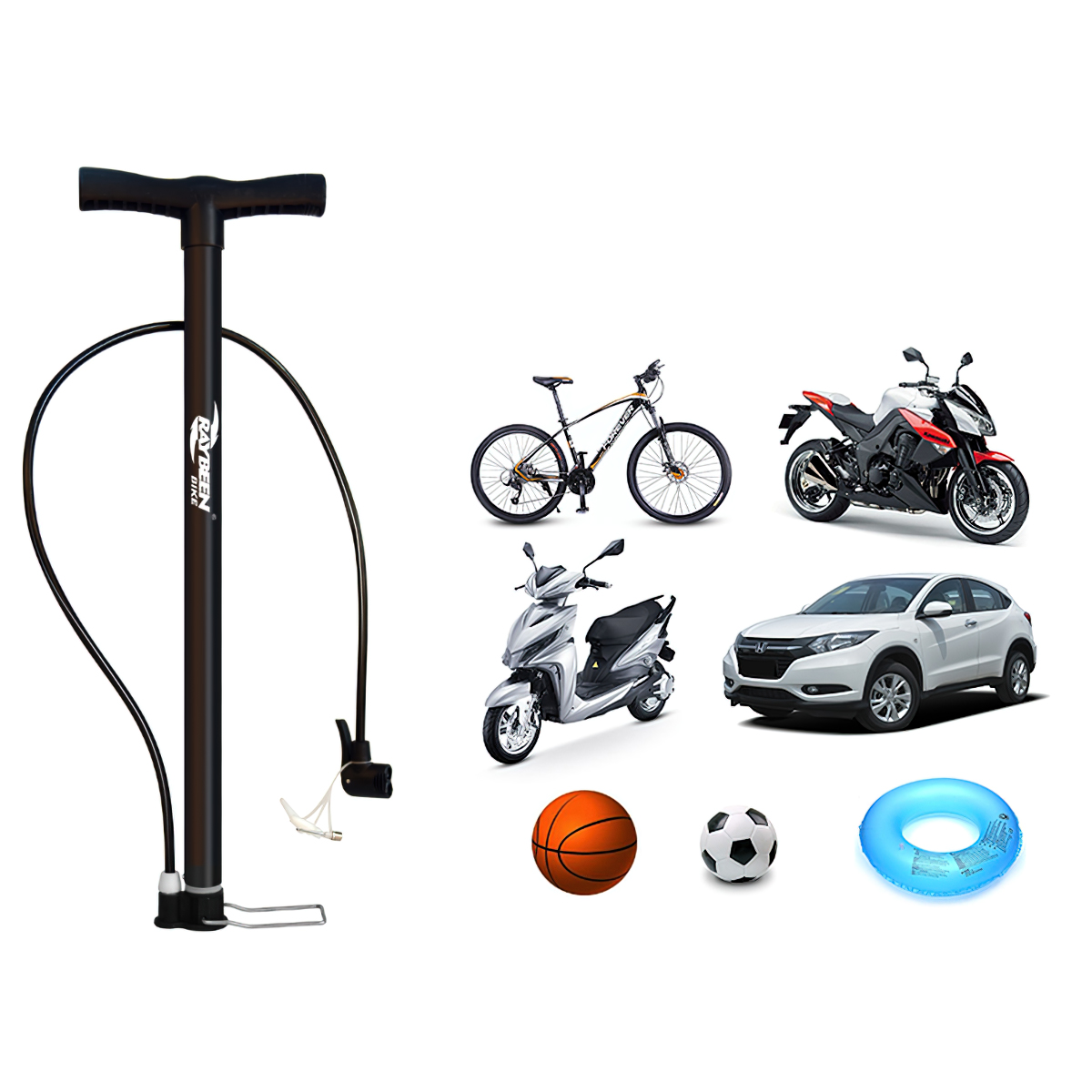 Bơm xe máy xe đạp nhỏ gọn đầu van đa năng - ANYTS