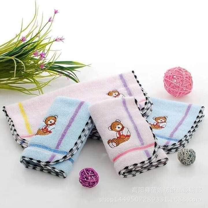 (ComBo) 5 Khăn Mặt Vuông Gấu Cực Đẹp. ĐTVM