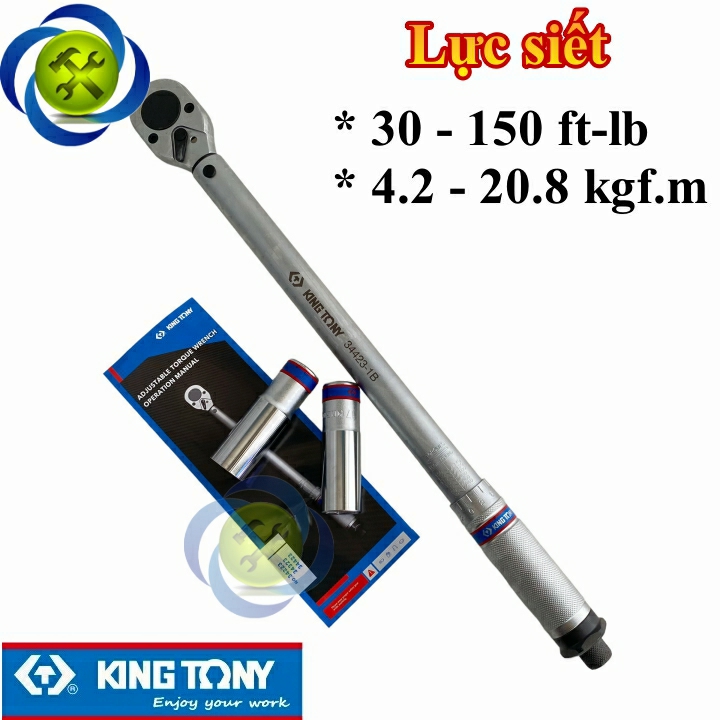 Cần siết lực 1/2 kingtony 34423-1b dài 450mm