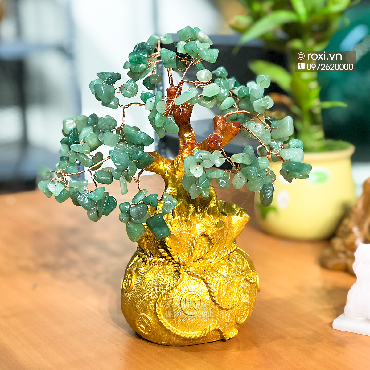 Cây tài lộc đá thạch anh 19cm