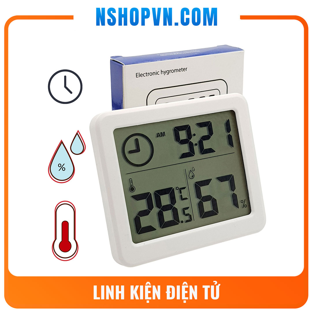 Đồng hồ đo nhiệt độ, độ ẩm, thời gian | Giám sát nhiệt độ, độ ẩm phòng