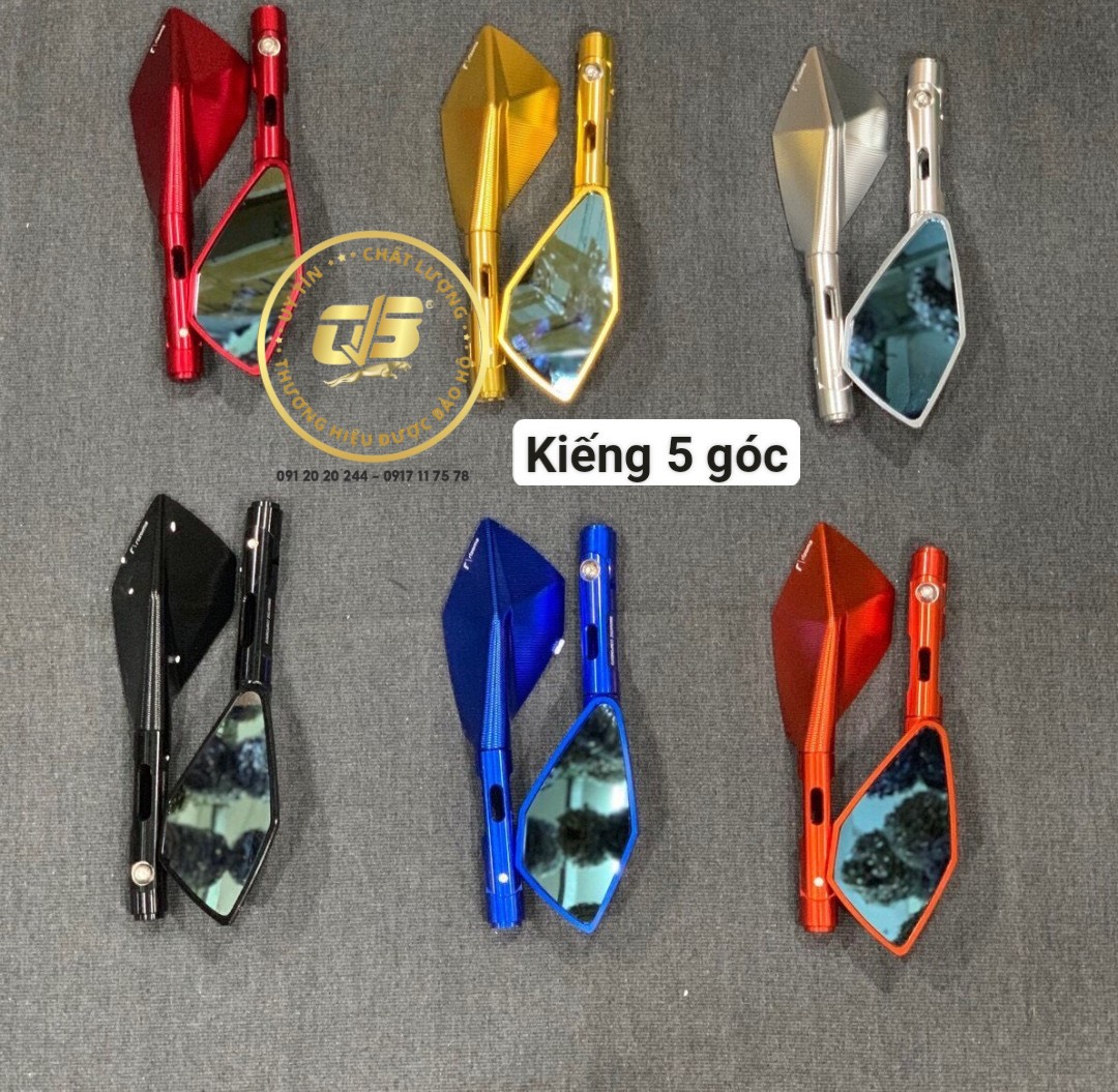 2 kiếng búa 5 góc bên trái Nhôm CNC Cao Cấp (xanh dương) -SUPERMARKET QUỐC BẢO