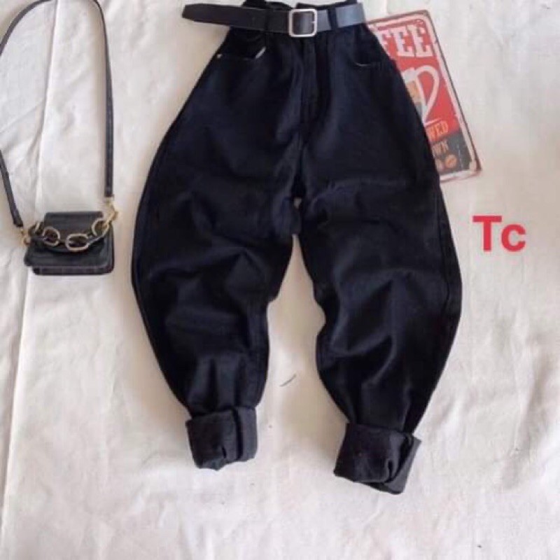 Quần baggy bò gập gấu khói