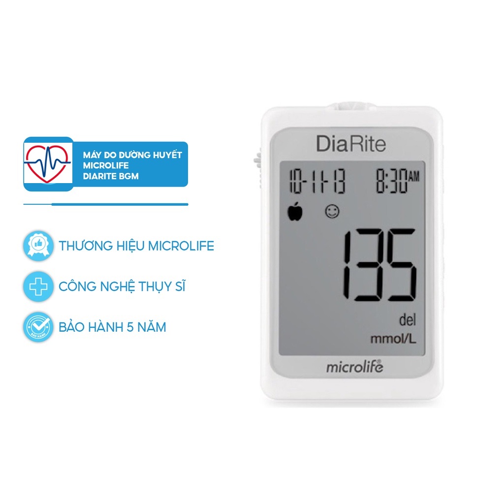 Máy Đo Đường Huyết MICROLIFE Diarite BGM (Máy + 50 Que Thử) -  Dati_Medical