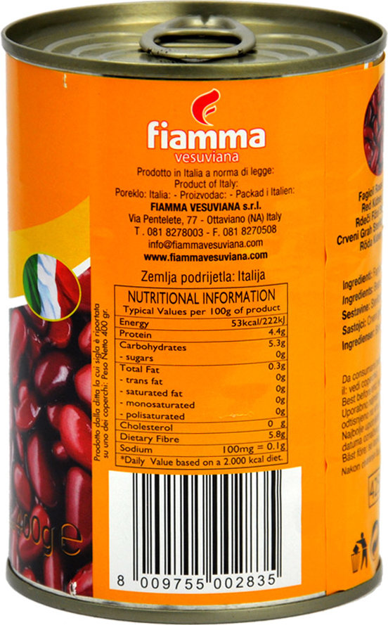 Đậu đỏ Fiamma 400g - HSD 2026 Hộp Hơi Móp