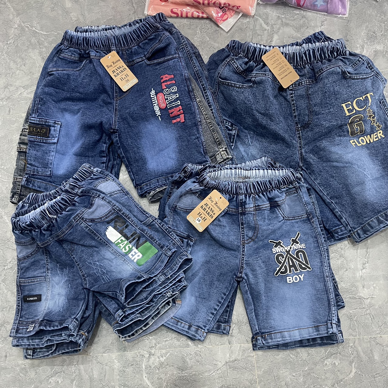 Quần jeans ngắn/ sort cho bé trai 7-35kg