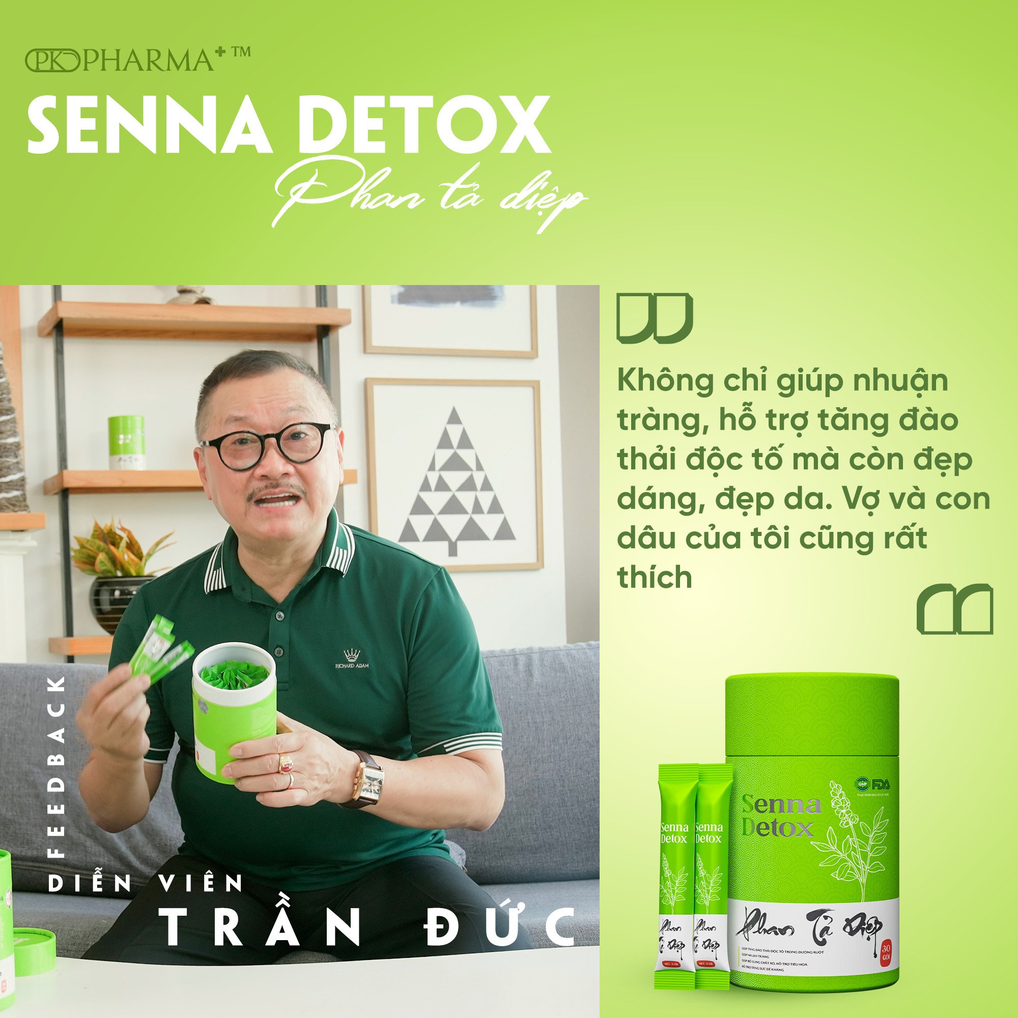 [Mới] PHAN TẢ DIỆP SENNA DETOX THẢI ĐỘC RUỘT PK PHARMA [ Tặng 1 mặt nạ thủy tinh ]