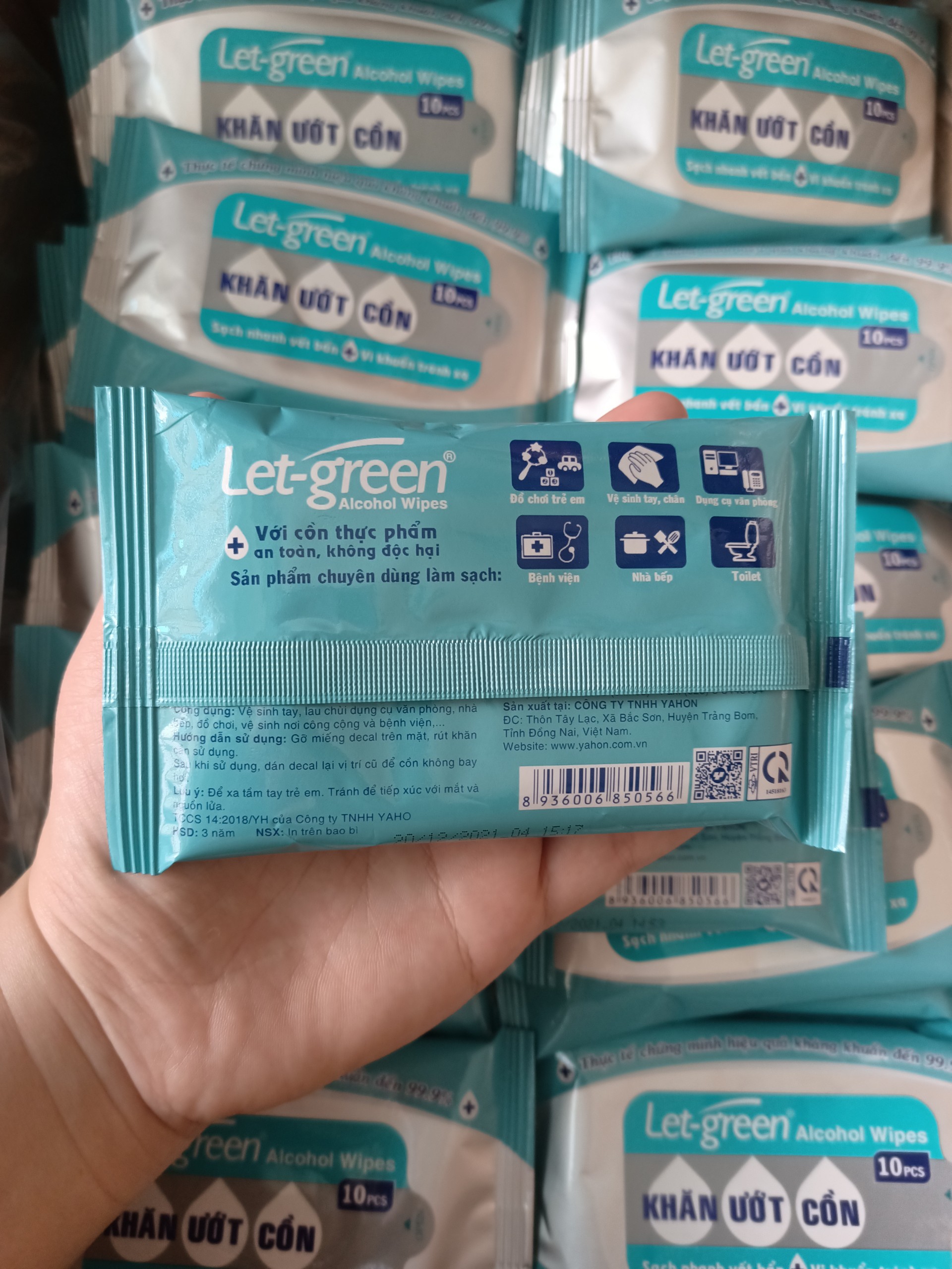 Khăn ướt cồn Let-Green 10 miếng/gói
