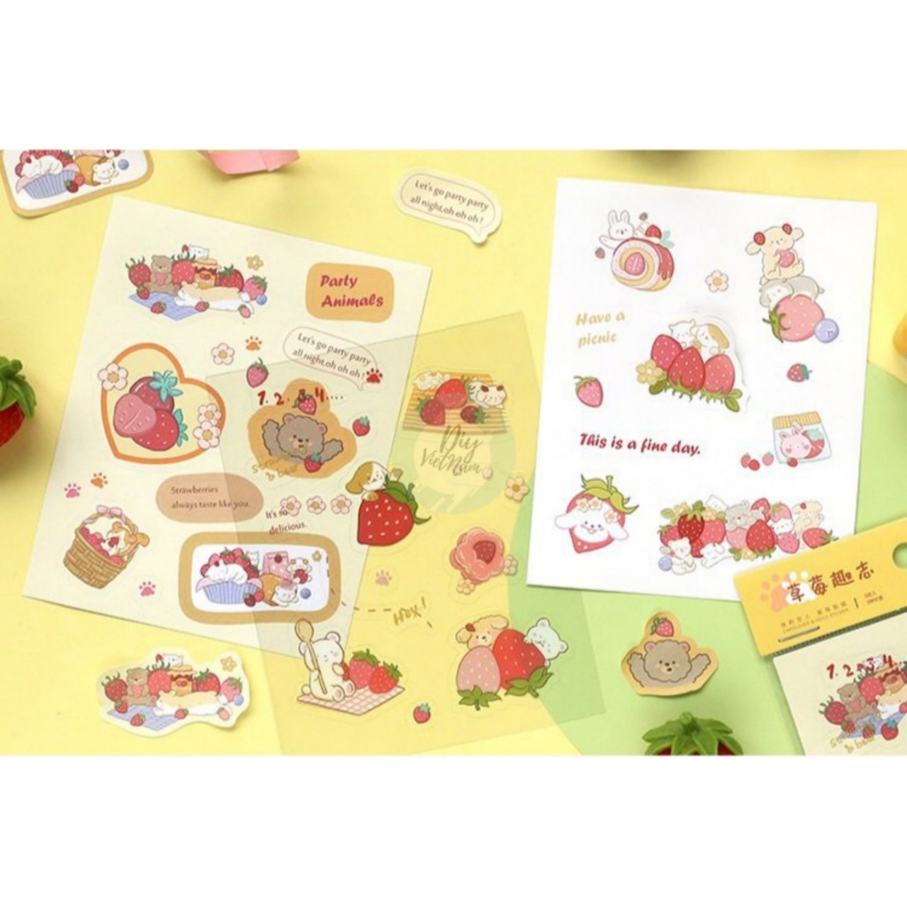 [HCM]SET HÌNH DÁN SWEET STAWBERRY